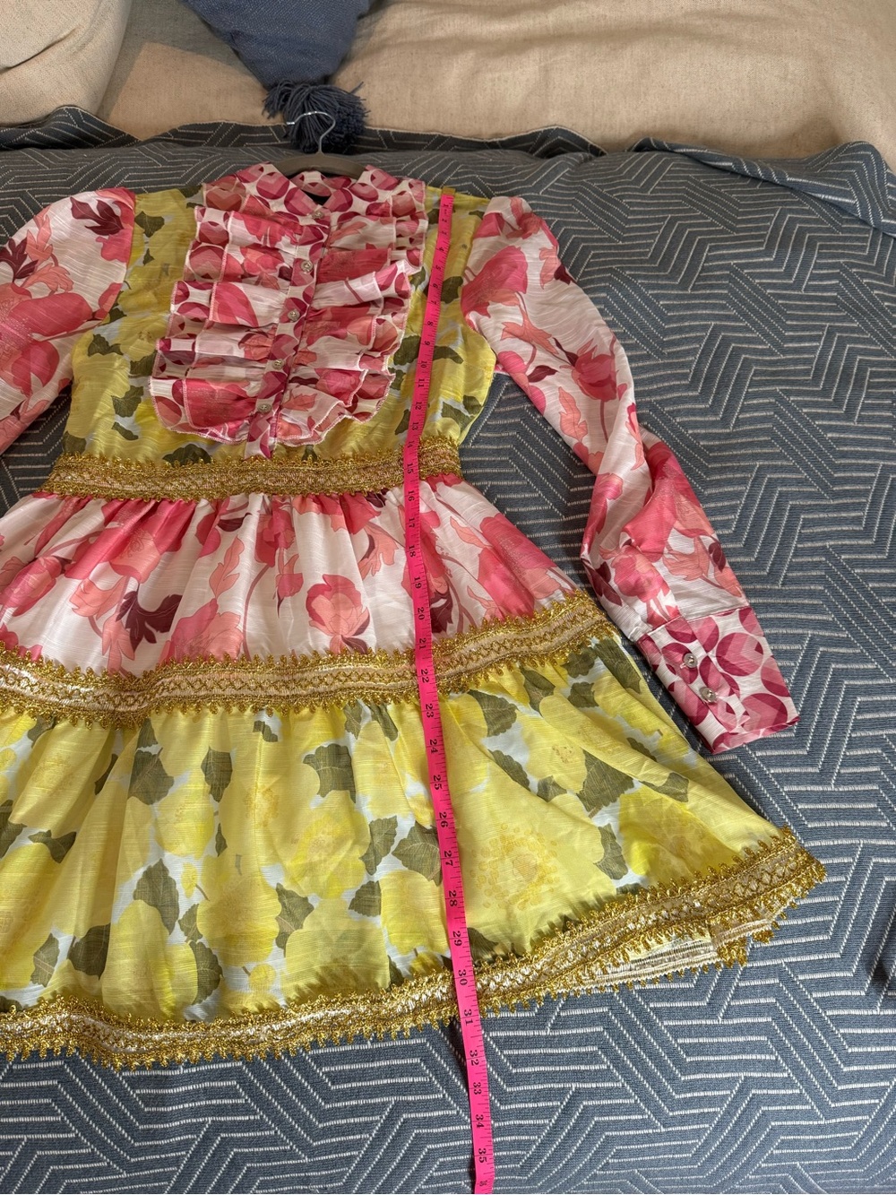 CAMELLIA by affection Floral Ruffle Mini Dress, Size Small. - Picture 6 of 15